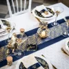Badaboum Chemin De Table Vrai Velours Bleu Marine Clearance