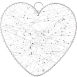 Badaboum Coeur De Fil Blanc 20 Cm A Suspendre