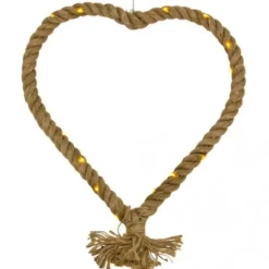 Coeur En Jute En Led A Suspendre Theme Jute
