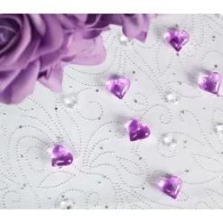 Badaboum Coeur Strass Parme Pour D Co De Table X 50 Pi Ces