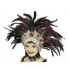 Badaboum Coiffe Br Silienne Rio Argent Plumes Magenta