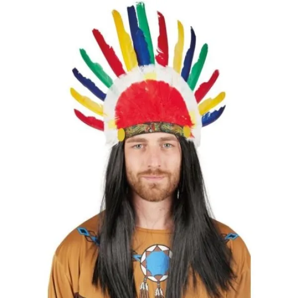 Badaboum Coiffe D'Indien 14 Plumes Multicolore