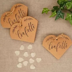 Badaboum Confettis De Table Coeur Kraft Naturel