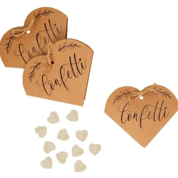 Badaboum Confettis De Table Coeur Kraft Naturel