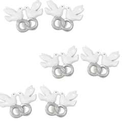 Discount Confettis De Table Colombe Avec Alliance Argent X 6 Pi Ces Theme Colombe