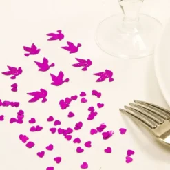 Discount Confettis De Table Mariage Colombe Fuchsia Theme Colombe