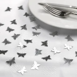 Badaboum Confettis De Table Papillon Argent