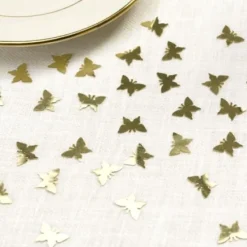 Badaboum Confettis De Table Papillon Or