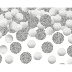 Badaboum Confettis Mariage Rond Paillet Argent Et Blanc Sale