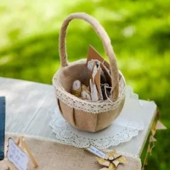 Corbeille En Jute Et Dentelle Theme Dentelle