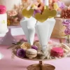 Badaboum Cornet A Dragees Blanc Avec Coeur Or X 6 Pi Ces