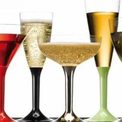 Online Coupe Champagne En Plastique Avec Pied Noir X 20 Pi Ces Theme Cinema