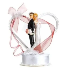 Badaboum Couple De Mari S Avec Coeur Et Ruban Bordeaux
