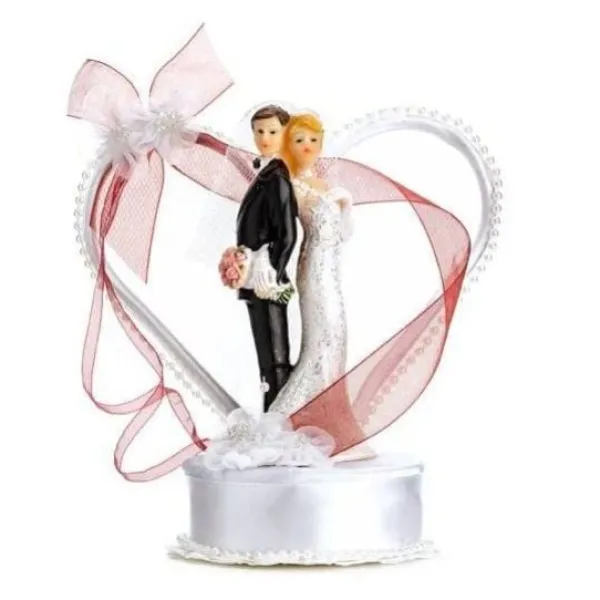 Badaboum Couple De Mari S Avec Coeur Et Ruban Bordeaux