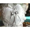 Badaboum Coussin Coeur Porte Alliance Blanc