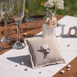 Badaboum Coussin D'Alliance En Coton Avec Coeur Naturel