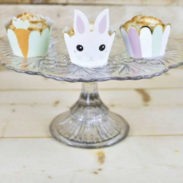 Online Cupcake Wrappers Lapinou Gris Pastel X6Pcs Theme Deco Pastel