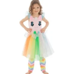 Hot D Guisement Enfant Licorne Arc En Ciel 3/4 Ans Theme Licorne