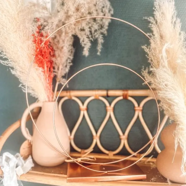 Badaboum Deco Double Cercle Sur Socle M Tal Rose Gold