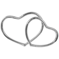 Badaboum Deco Voiture Mariage 2 Coeurs Argent
