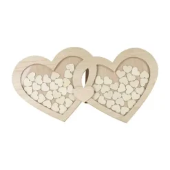 Badaboum Double Cadre Coeur Livre D'Or En Bois Avec 60 Coeurs