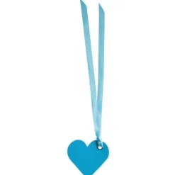 Badaboum Etiquette Coeur Turquoise X 12 Pi Ces
