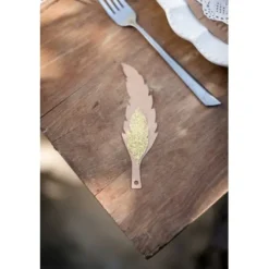 Badaboum Etiquette Plume Boho Kraft X 10 Pi Ces