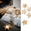 Badaboum Etoile En Bois Cerusee Pour Deco De Table X 5 Pi Ces