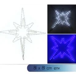 Badaboum Etoile Lumineuse Polaire De Noel Blanc Et Bleu 81Cm Sale