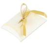 Badaboum Etui A Dragees Ivoire Avec Ruban Satin Or X 10