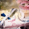 Badaboum Etui A Dragees Rose Avec Ruban Satin Rose X 10