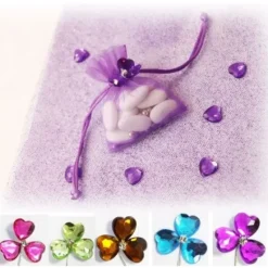 Badaboum Fleur Tige Avec Coeur Cristal X 6 Pi Ces