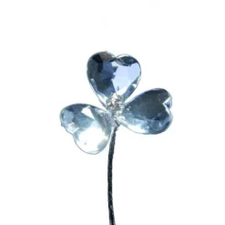 Badaboum Fleur Tige Avec Coeur Cristal X 6 Pi Ces