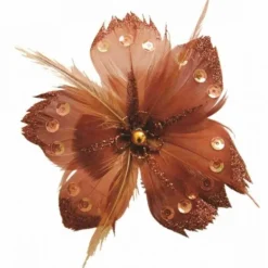 Badaboum Fleurs Plumes Avec Paillettes Sur Pince X 4 Pi Ces Outlet