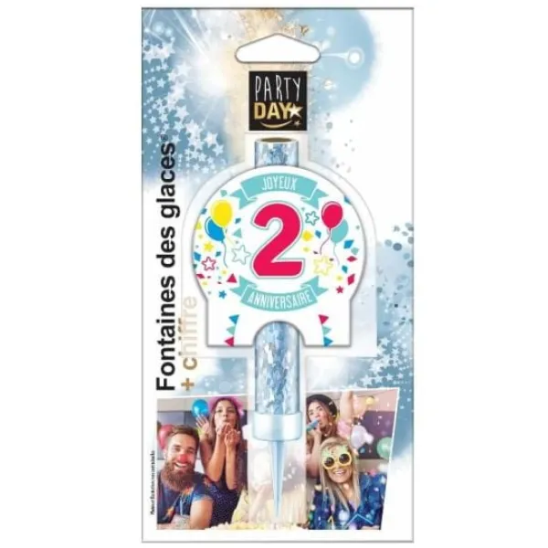 Clearance Fontaine De Glace Joyeux Anniversaire Chiffre 2 Theme Joyeux Anniversaire