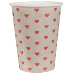 Badaboum Gobelet En Carton Avec Coeur Rouge X 10 Pi Ces