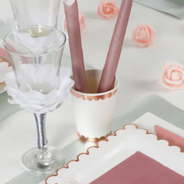 Badaboum Gobelet En Carton Festonn Rose Gold 27 Cl X10 Pi Ces