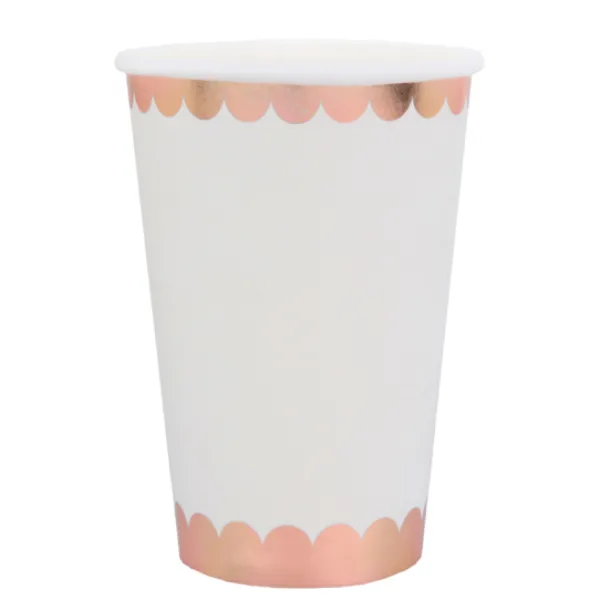 Badaboum Gobelet En Carton Festonn Rose Gold 27 Cl X10 Pi Ces