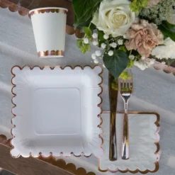 Badaboum Gobelet En Carton Festonn Rose Gold 27 Cl X10 Pi Ces