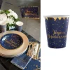 Gobelet En Carton Joyeux Anniversaire Bleu Marine X 10 Pi Ces Theme Joyeux Anniversaire