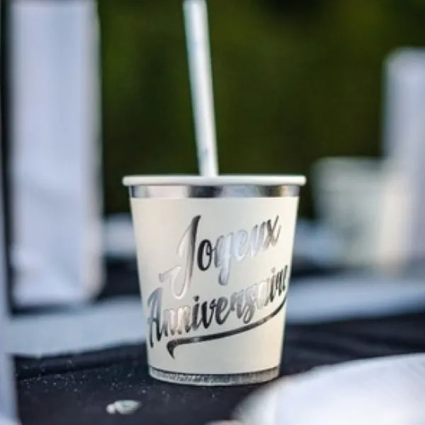 Online Gobelet En Carton Joyeux Anniversaire Argent X 20 Pi Ces Theme Joyeux Anniversaire