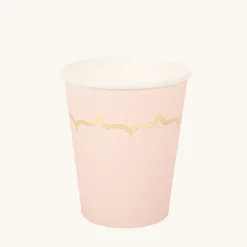 Badaboum Gobelet En Carton Rose Liser Or X 8