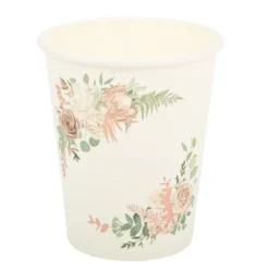Badaboum Gobelet En Carton Theme Peony Vegetal X 8 Pi Ces