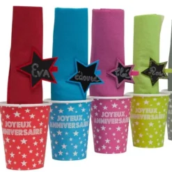 Discount Gobelet Jetable En Carton Joyeux Anniversaire Turquoise X 10 Pi Ces Theme Joyeux Anniversaire