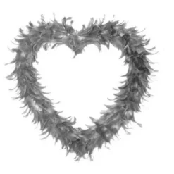 Badaboum Grand Coeur En Plume Gris