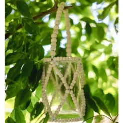 Badaboum Grand Photophore En Perle Bois 25Cm