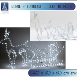 Badaboum Grand Renne Lumineux Avec Son Traineau 336Led Hot