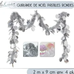 Badaboum Guirlande De Noel Pas Cher Pastille Ronde Argent / Blanc Outlet