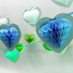 Badaboum Guirlande Deco De Salle Mariage 10 Coeurs Turquoise