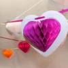 Badaboum Guirlande Decoration 10 Coeurs Alveoles Fuchsia